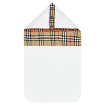 White & Checked Baby Nest