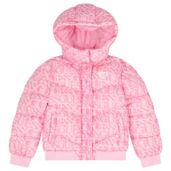Girls Pink Logo Padded Jacket