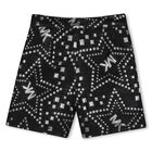 Girls Black & Silver Logo Jacquard Shorts, 1, hi-res