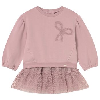 Younger Girls Pink Tulle Skirt Set