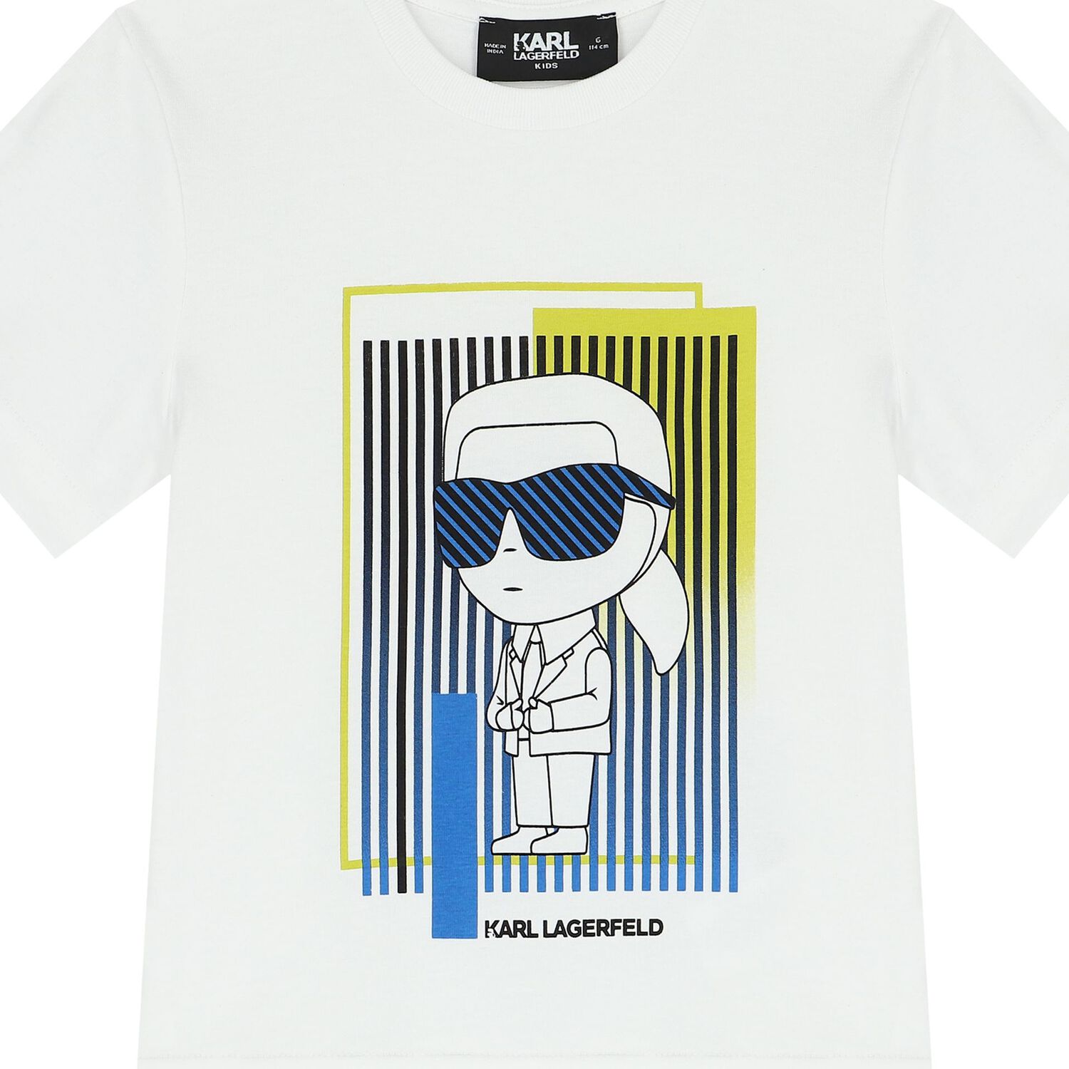 Boys White Ikonik Karl Logo T-Shirt, 1, hi-res