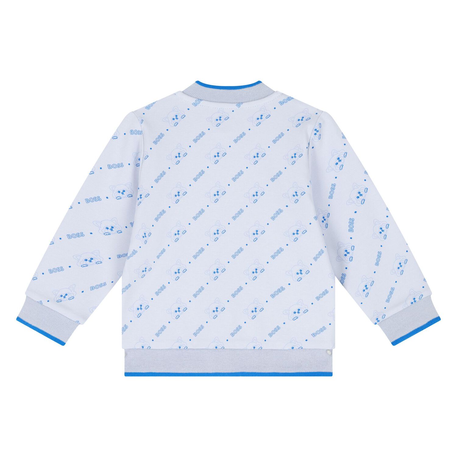 Baby Boys Blue & White Logo Tracksuit Set, 1, hi-res