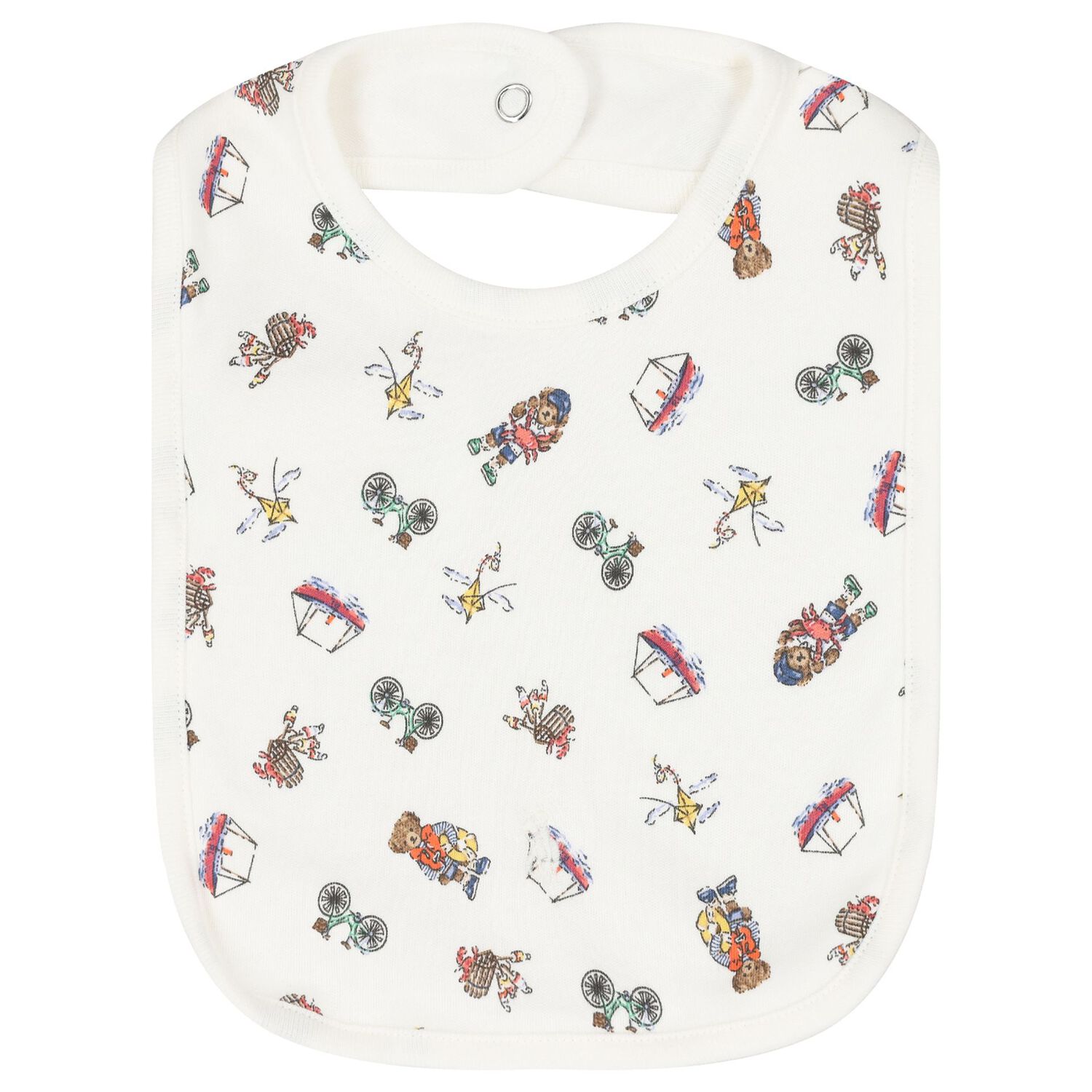 طقم ملابس القطن باللون  العاجي على شكل دب مرح, 1, hi-res