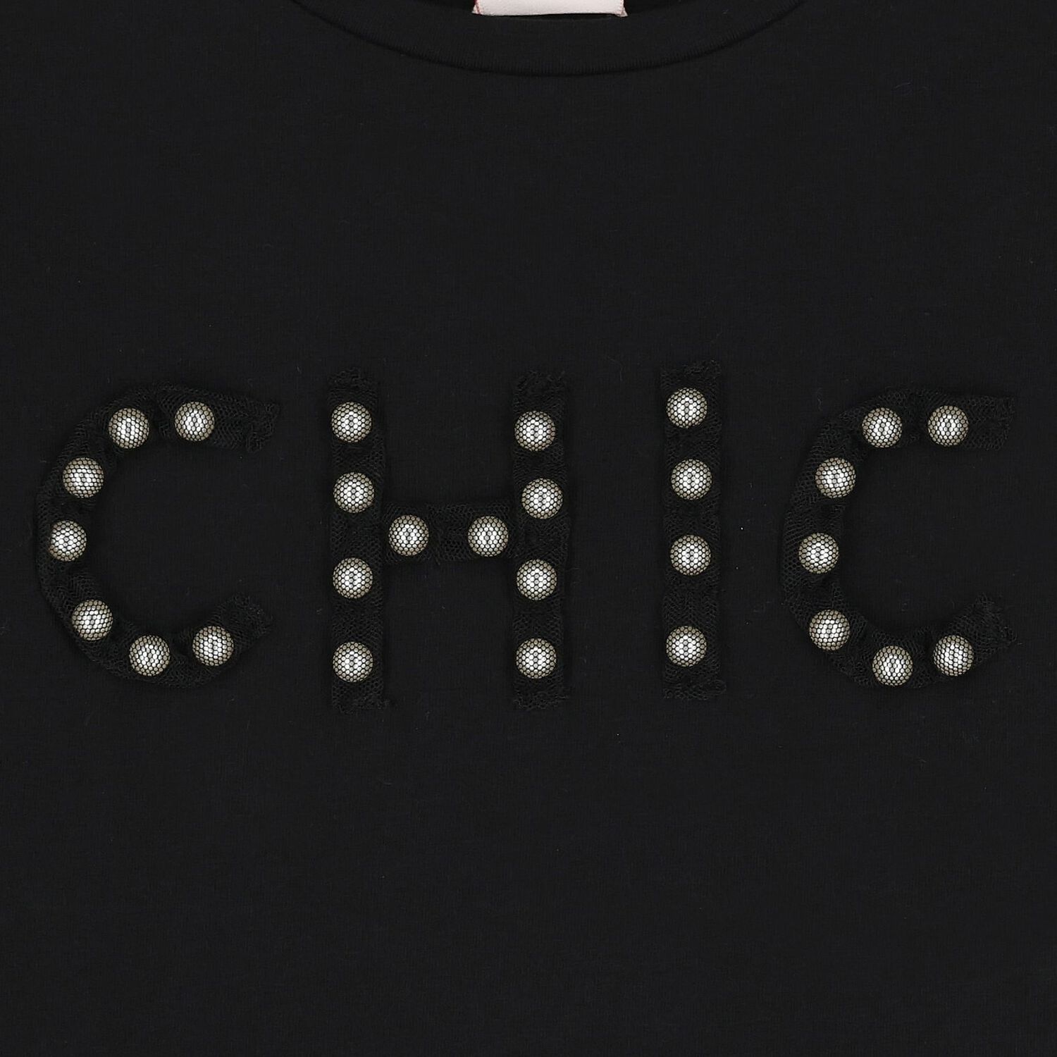 توب بنات بأكمام مطرز  باللون الأسود , 1, hi-res image number null