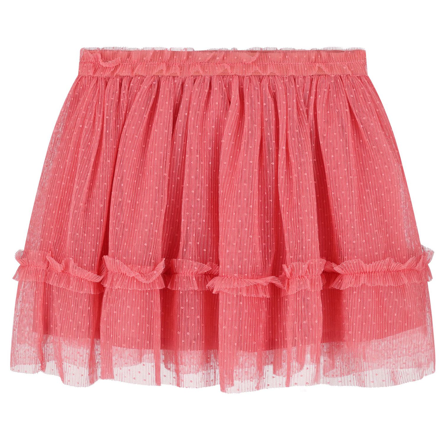 Girls Ivory & Pink Floral Tulle Skirt Set, 3, hi-res