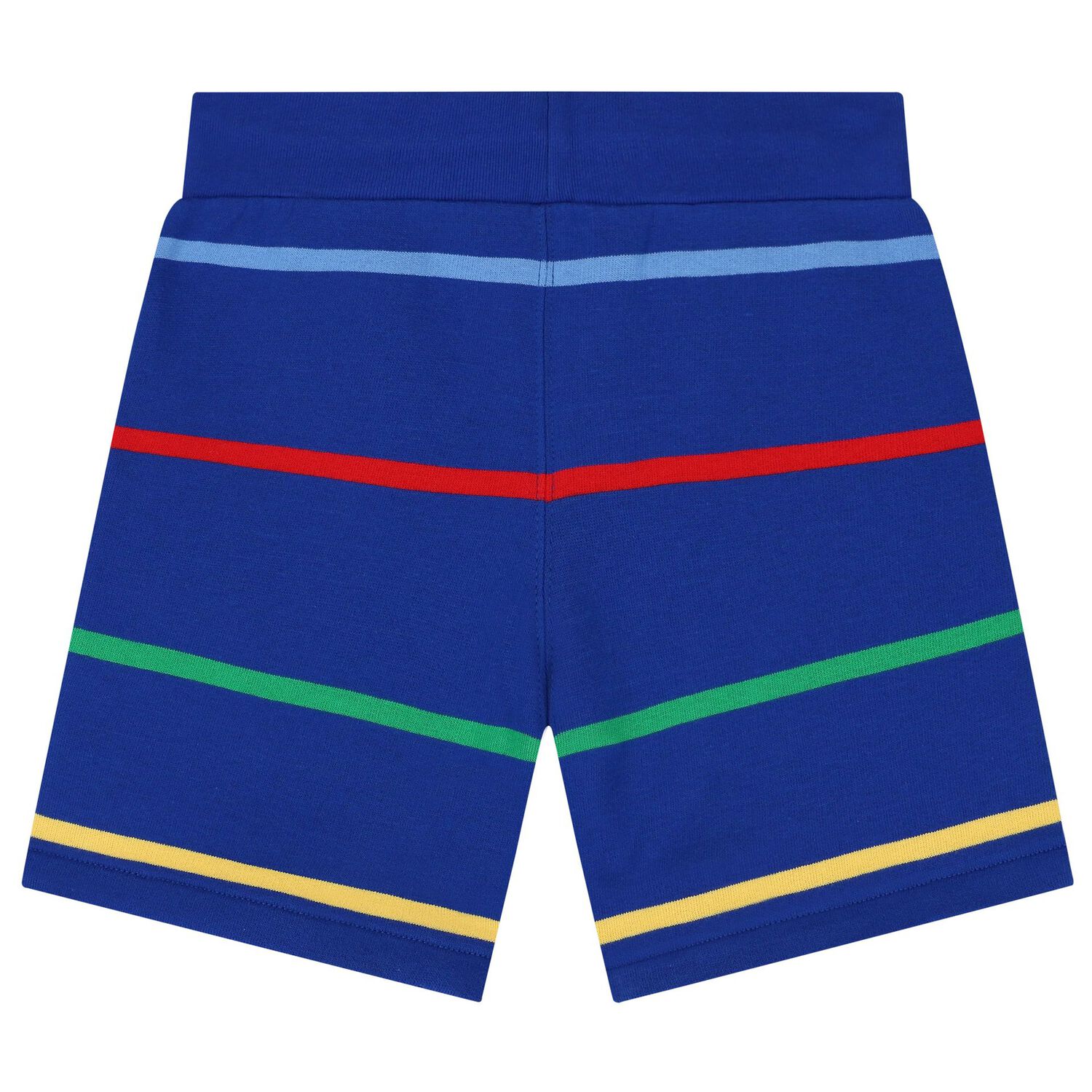 Boys Blue Logo Striped Shorts, 1, hi-res