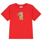 Red Christmas Teddy Bear Logo T-Shirt , 2, hi-res
