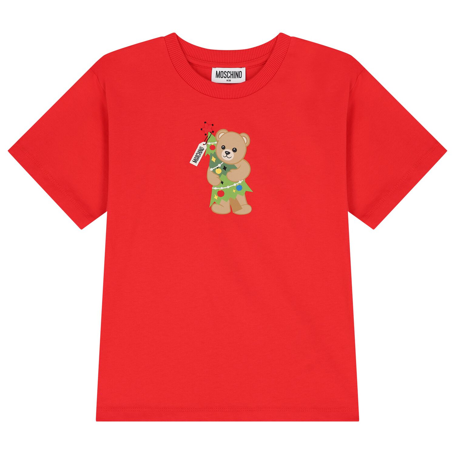 Red Christmas Teddy Bear Logo T-Shirt , 2, hi-res
