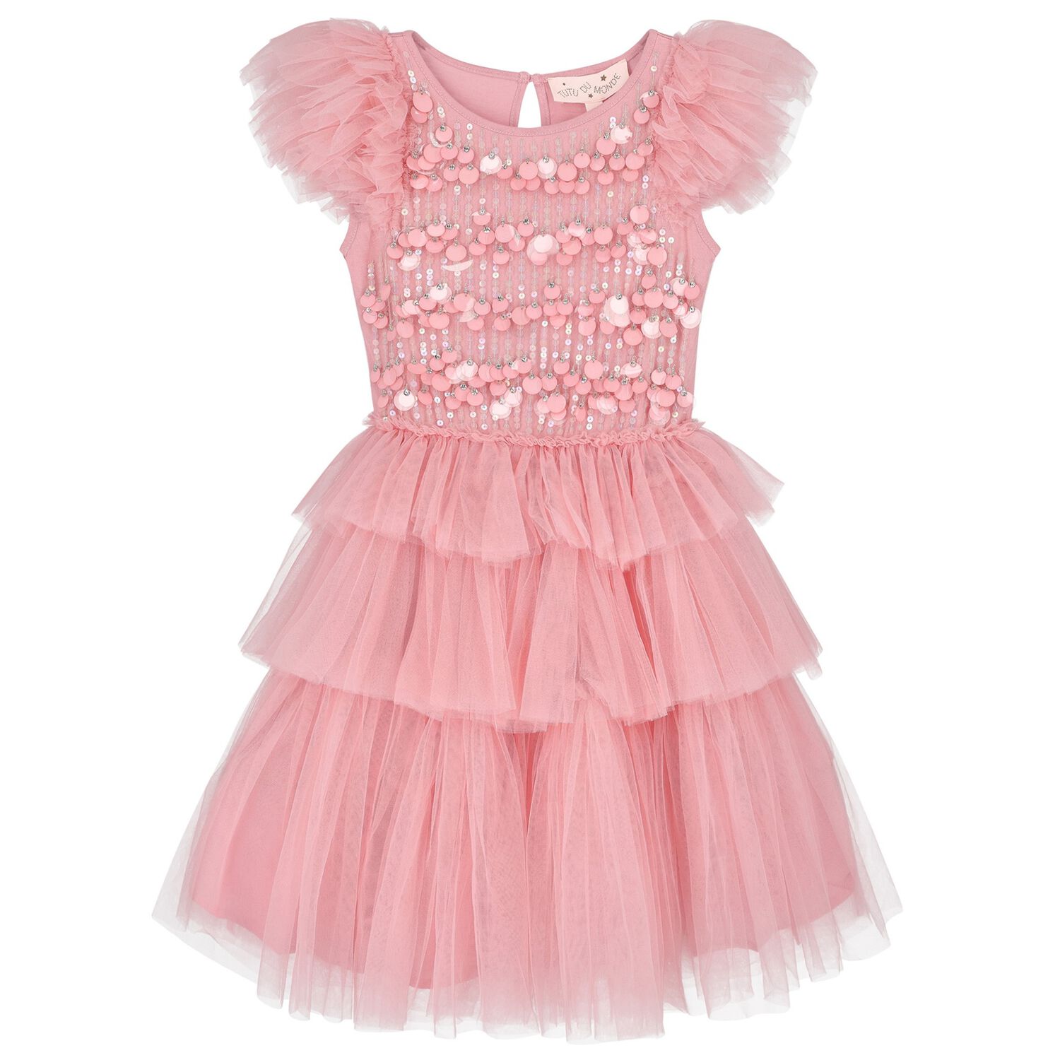 Girls Pink Embellished Tutu Dress, 1, hi-res