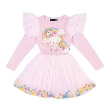 Girls Pink Unicorn  Tulle Dress