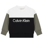 سويت شيرت بشعار أسود وأخضر وأبيض للأولاد, 1, hi-res