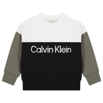 Boys Black, Green & White Logo Sweatshirt