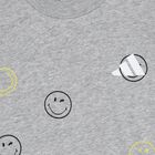 بدلة رياضية بشعار سمايلي باللون الرمادي , 1, hi-res