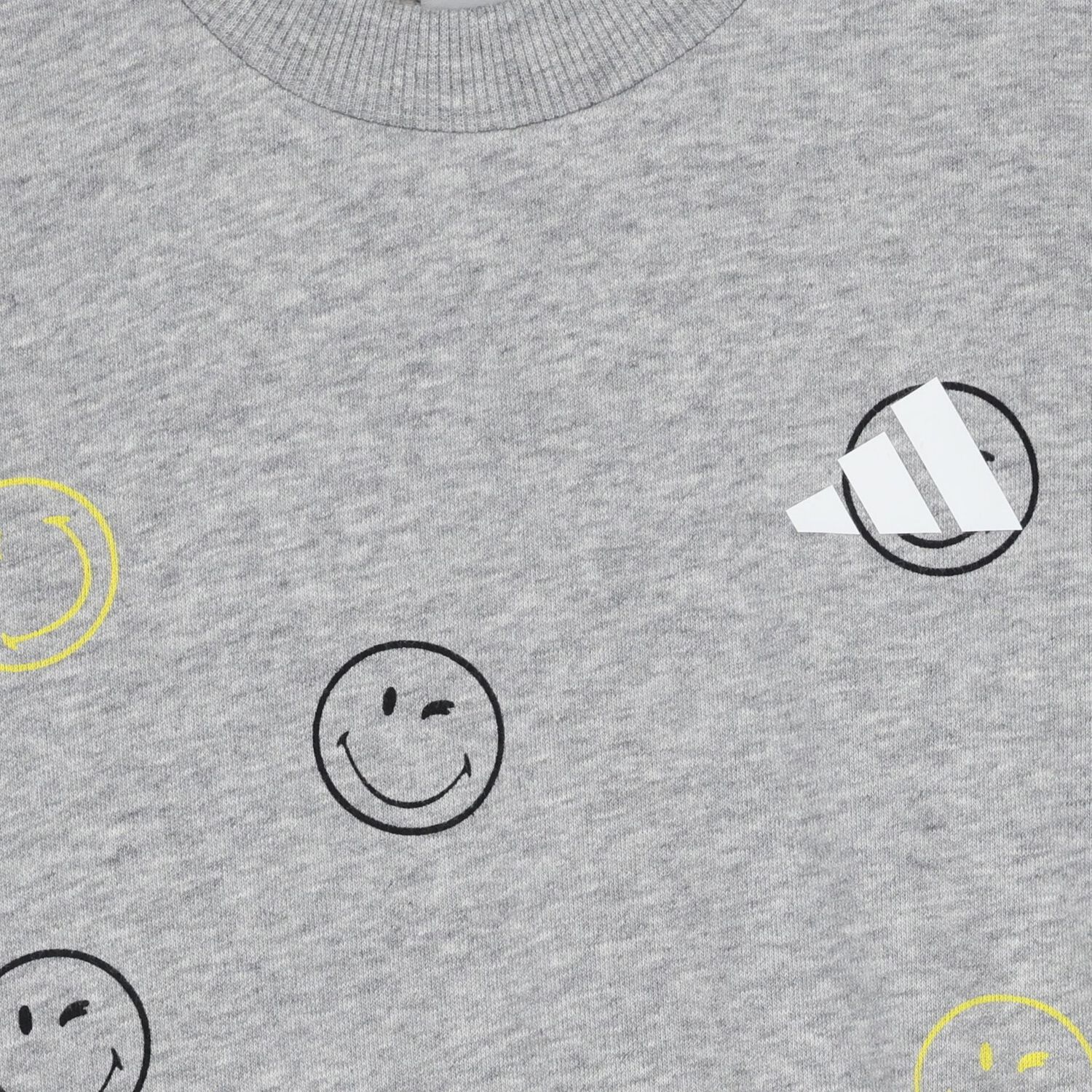 بدلة رياضية بشعار سمايلي باللون الرمادي , 1, hi-res image number null