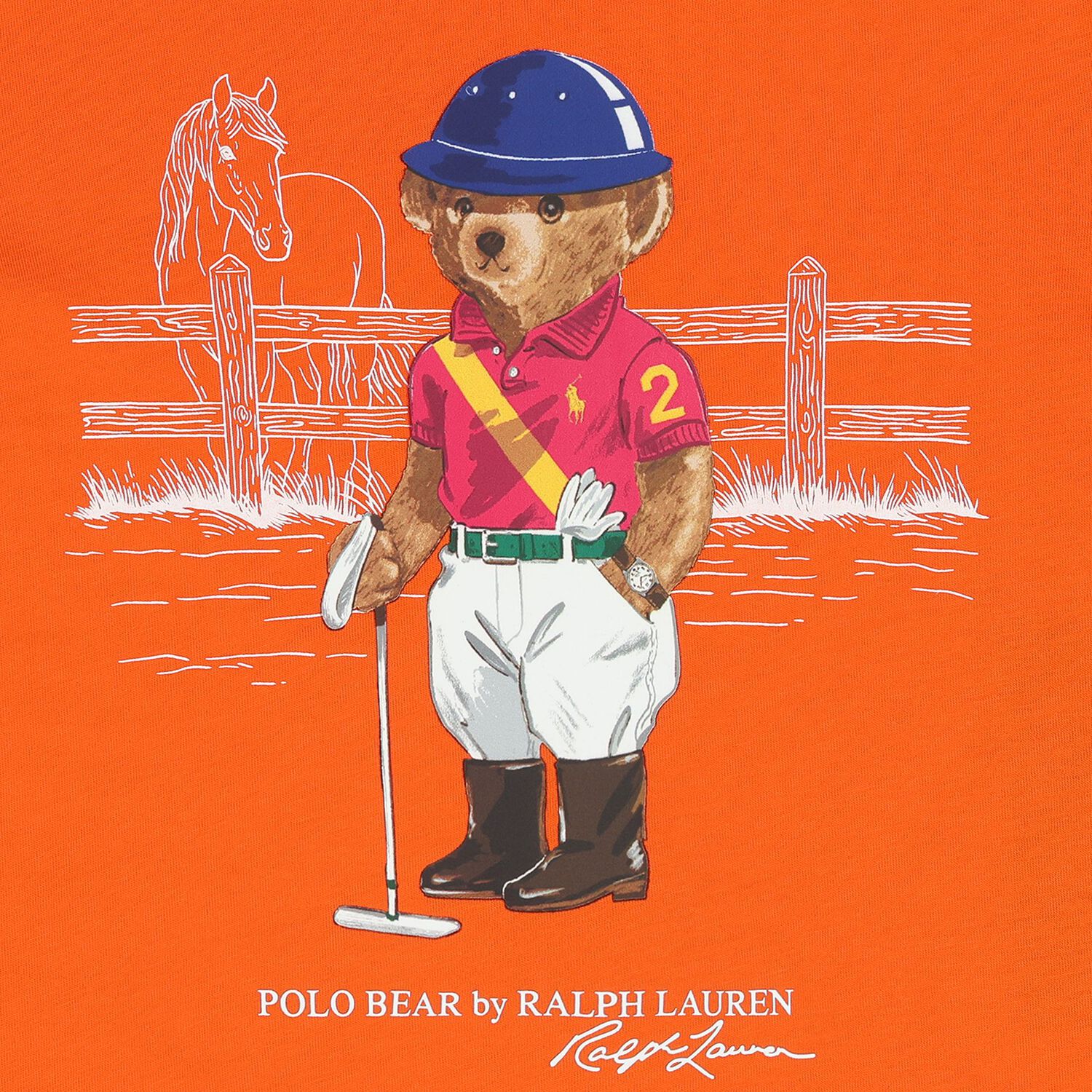 Boys Orange Polo Bear T-Shirt, 1, hi-res