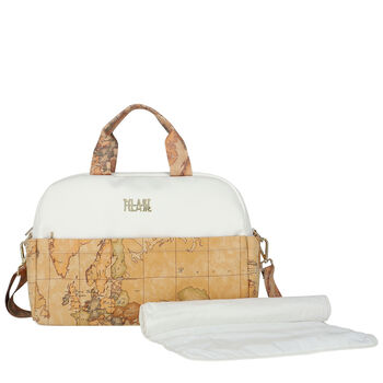 Ivory & Beige Geo Map Baby Changing Bag