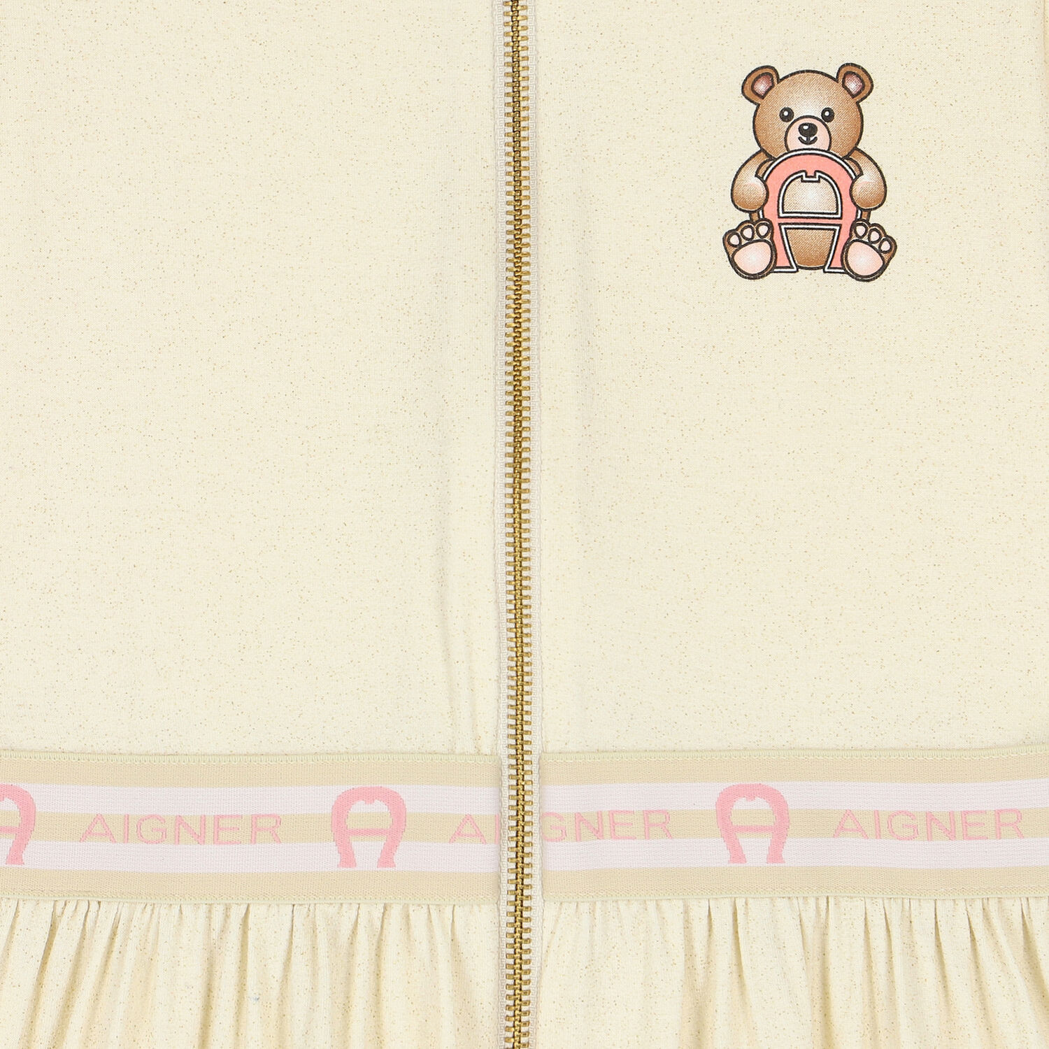 فستان بالشعار باللون الذهبي, 1, hi-res