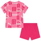 Younger Girls Pink Logo Shorts Set, 1, hi-res