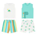 Baby Boys Green Dino Cotton Shorts Sets ( 2-Pack ), 1, hi-res