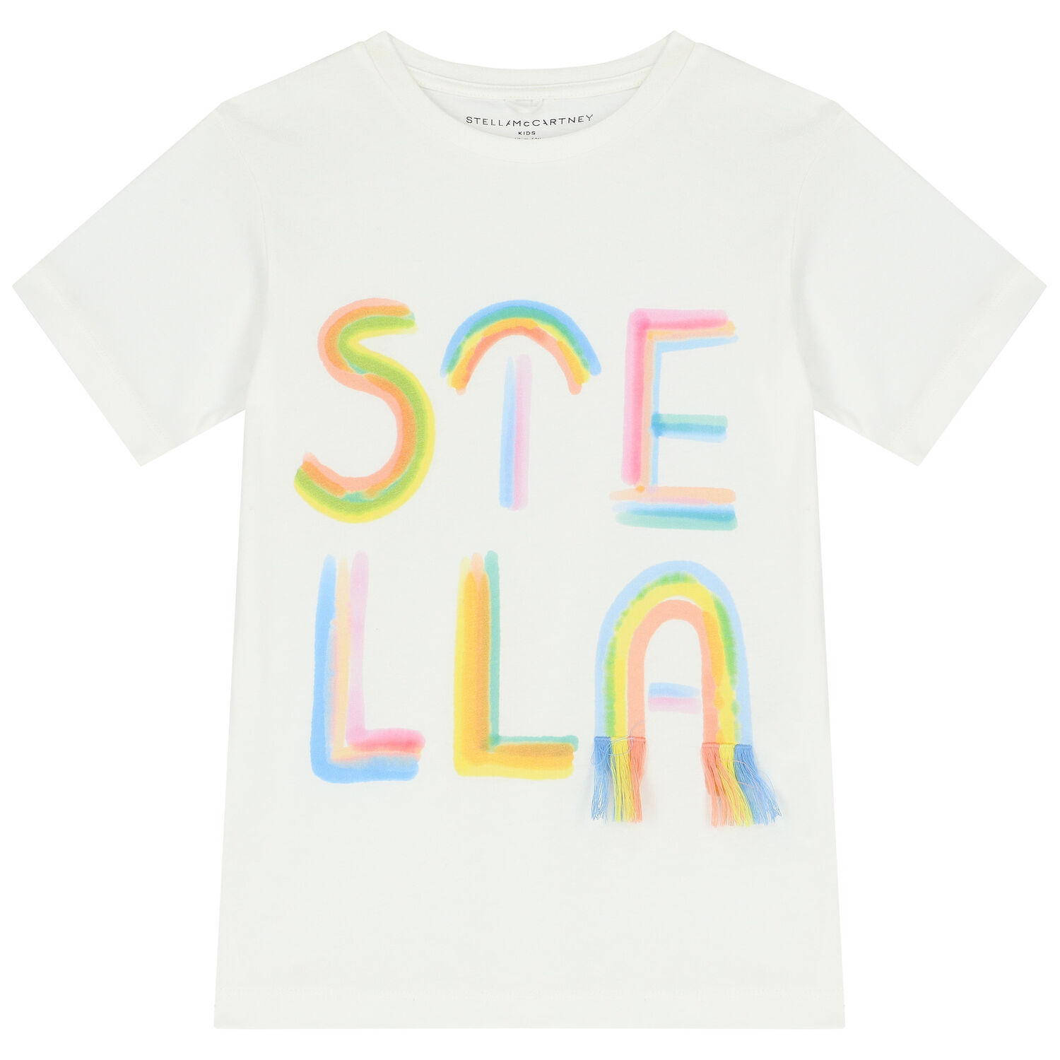 تيشيرت بنات بالشعار باللون العاجى, 2, hi-res