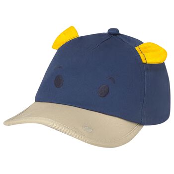 Younger Boys Navy Blue & Beige Cap
