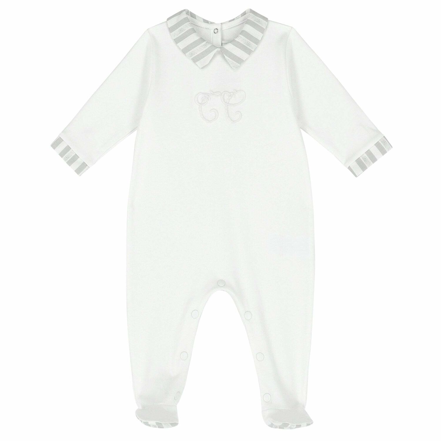 Baby White Logo Babygrow, 2, hi-res
