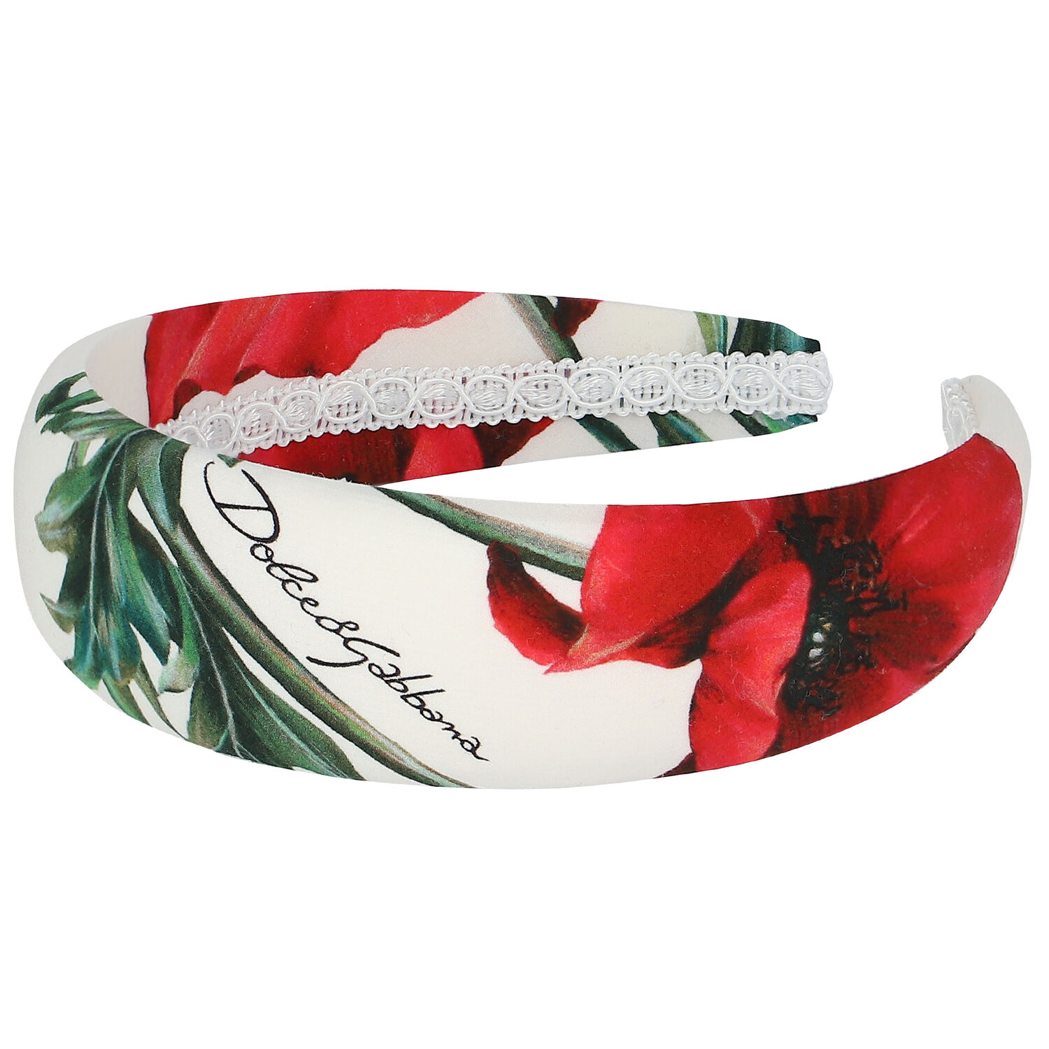 Girls White Padded Poppy Headband, 1, hi-res