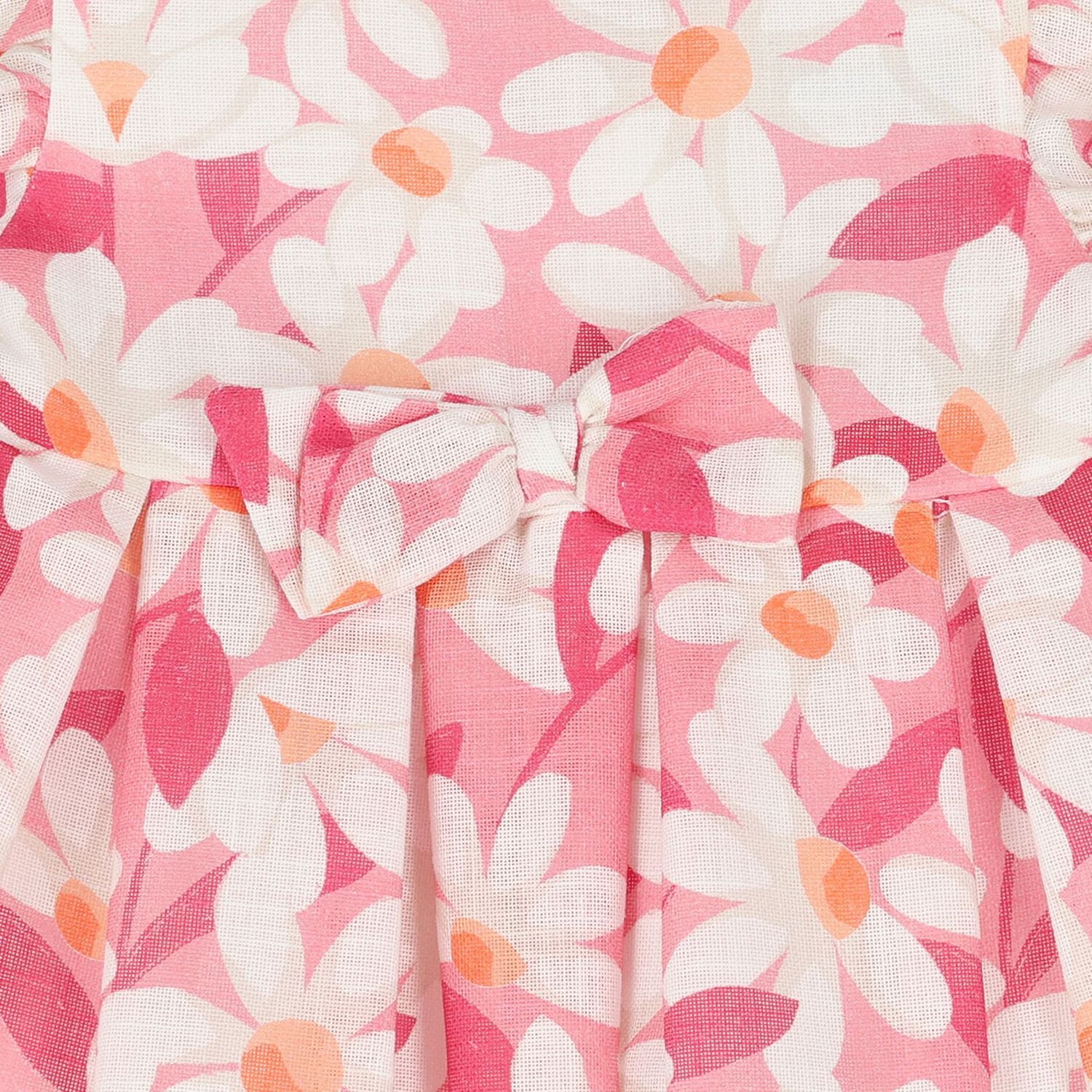 Younger Girls Pink Floral Dress, 1, hi-res