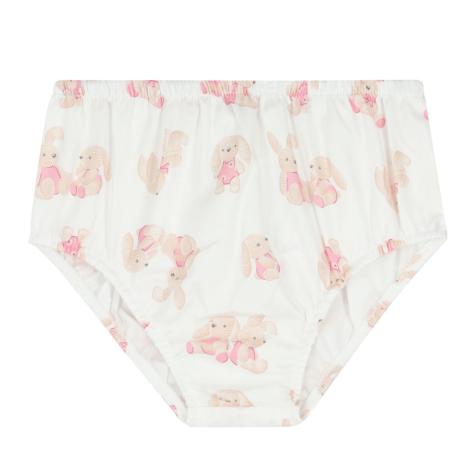 Baby Girls White & Pink Bunny Dress Set, 1, hi-res