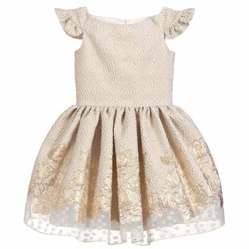 Girls Gold Special Occasion Dress