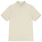 Boys Beige Logo Polo Shirt, 2, hi-res