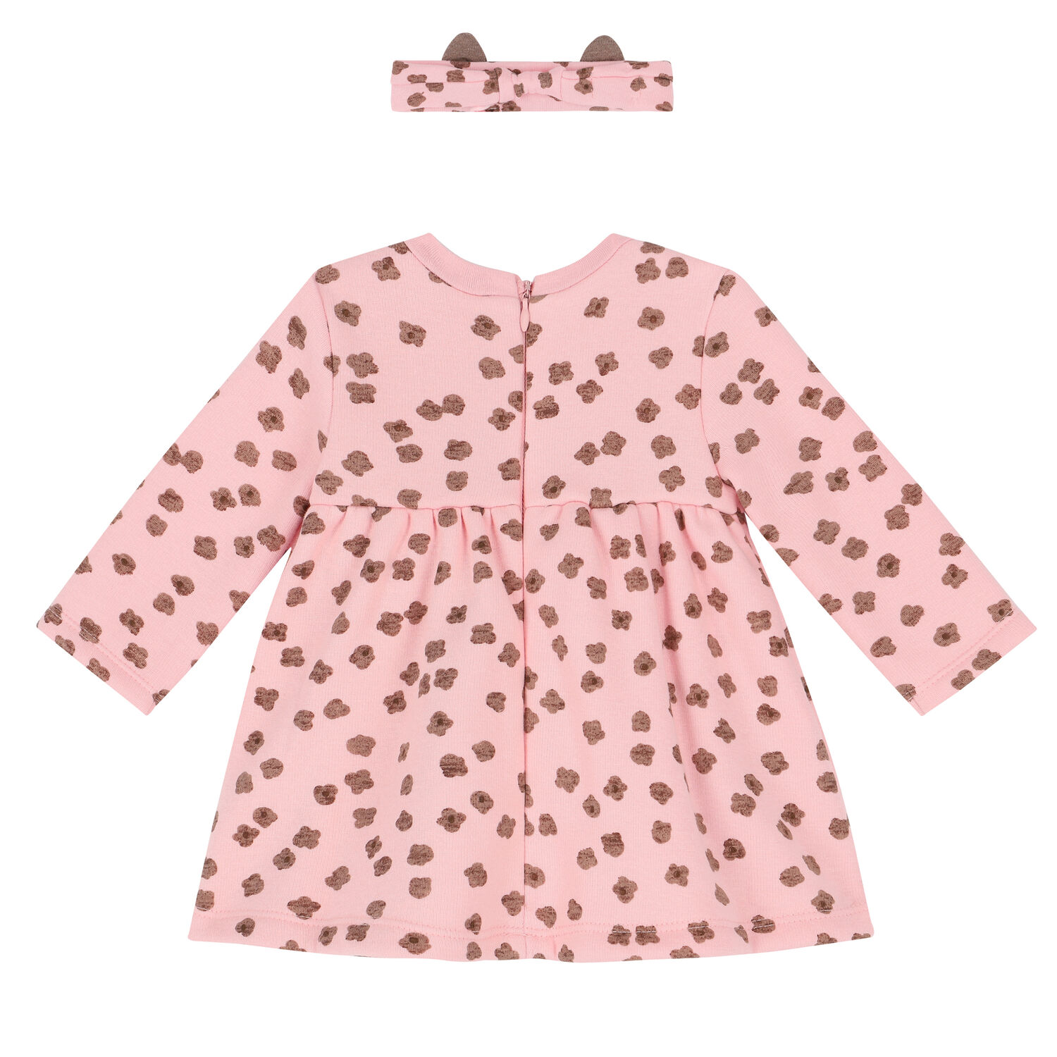 Baby Girls Pink Flower Dress, 1, hi-res