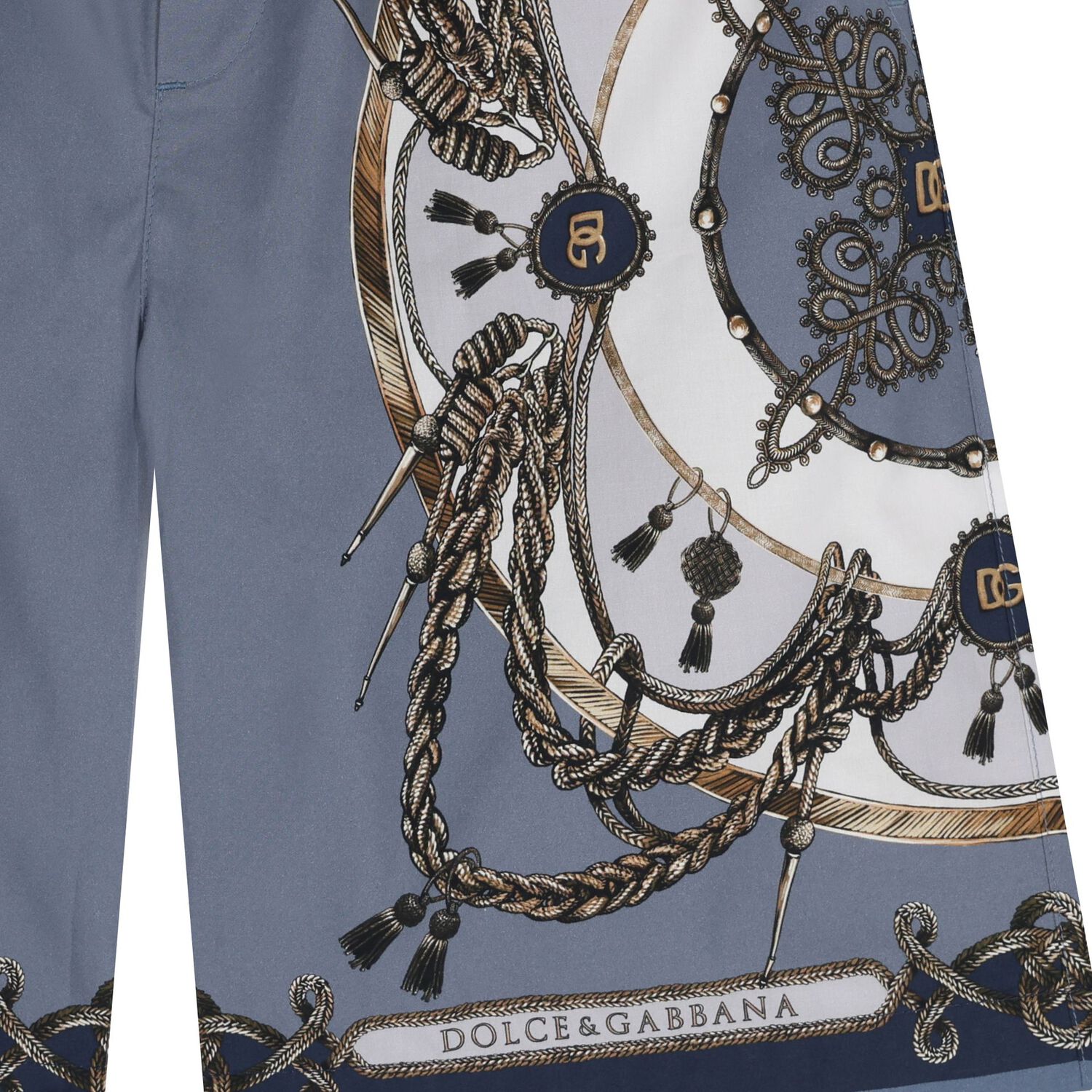 Boys Blue & Grey Logo Shorts, 1, hi-res