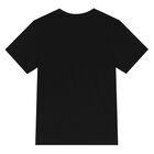 تيشيرت أولاد بالشعار باللون الأسود, 1, hi-res