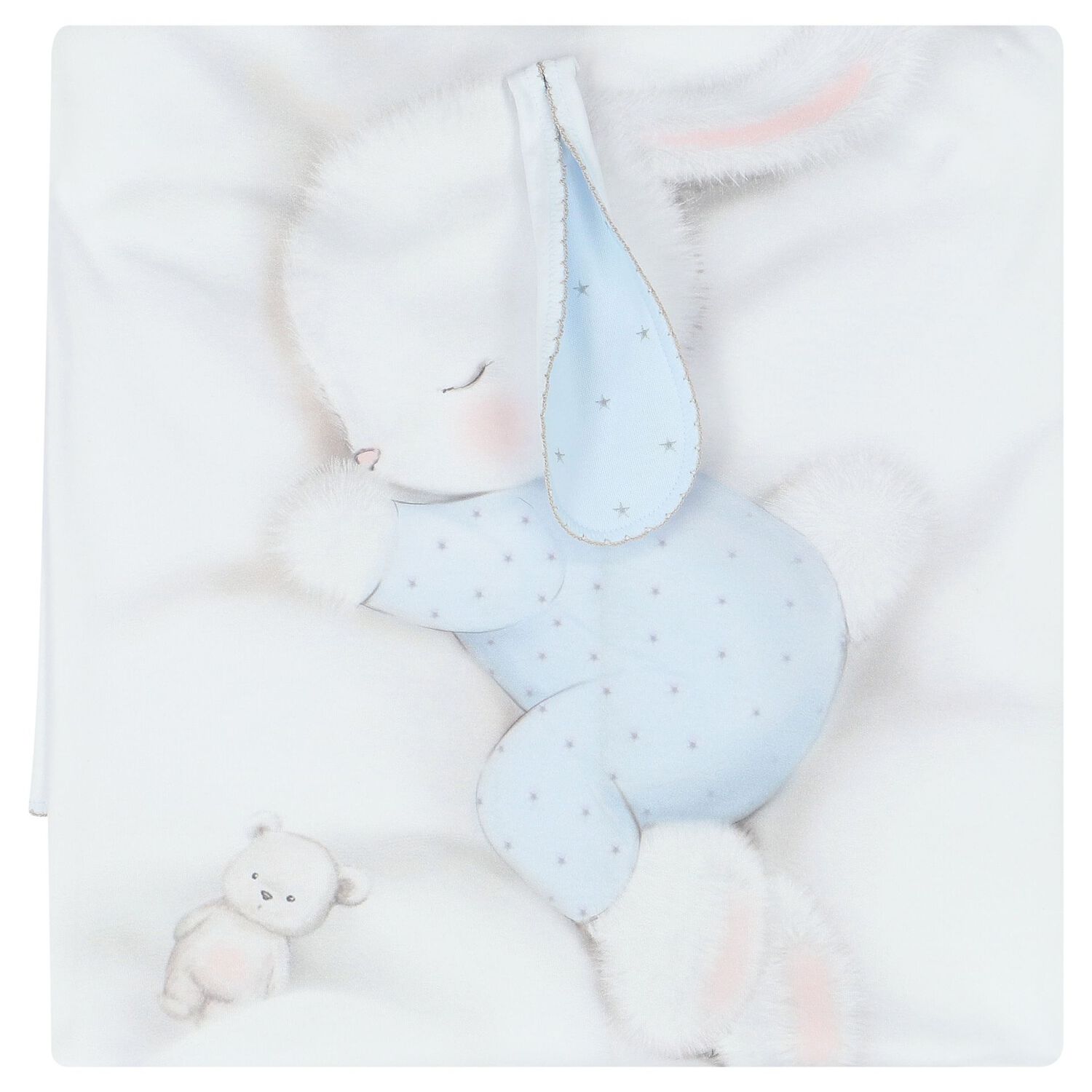 طقم بطانية أولاد بطبعة الأرنب باللون الأبيض والأزرق, 2, hi-res image number null