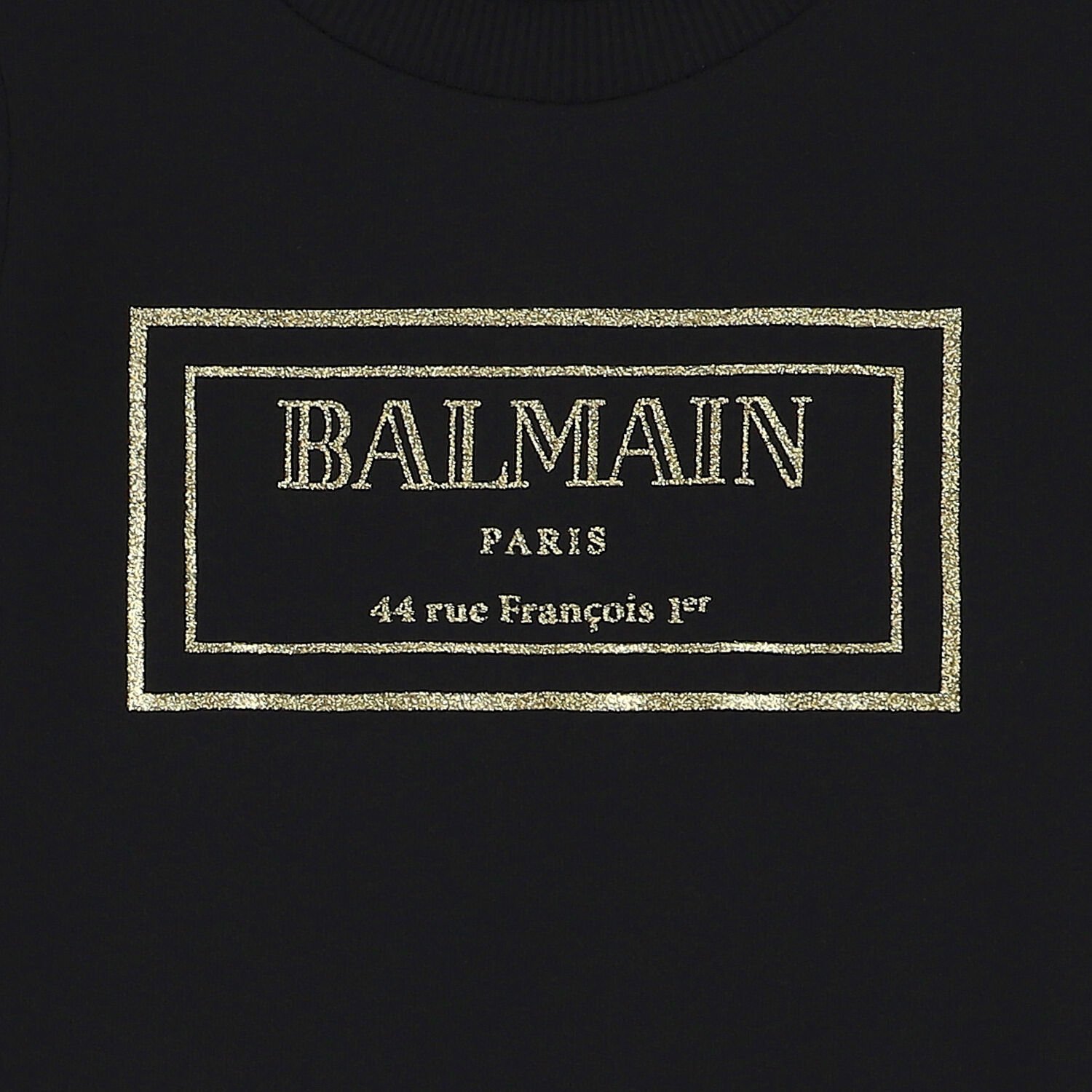 فستان سويت شيرت بالشعار باللون الأسود والذهبى, 1, hi-res image number null