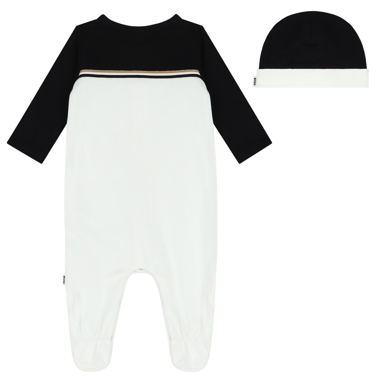 Baby Boys White & Black Logo Babygrow Set, 1, hi-res image number null