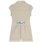 Girls Beige Logo Playsuit, 1, hi-res