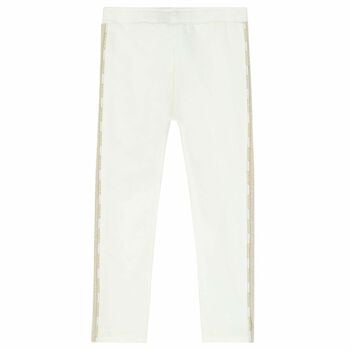 Girls Ivory Logo Trousers