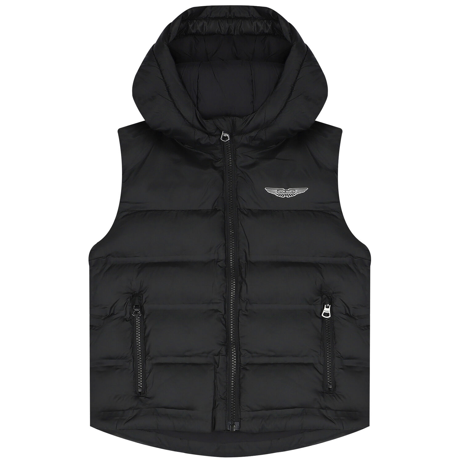 Boys Black Aston Martin Logo Gilet, 1, hi-res