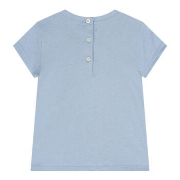 Baby Girls Blue Teddy Bear T-Shirt