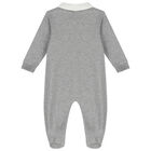 Grey Teddy Bear Logo Babygrow, 1, hi-res