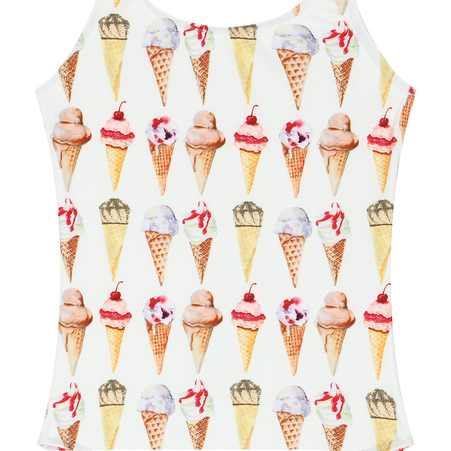 Girls White Ice Cream Swimsuit, 1, hi-res image number null