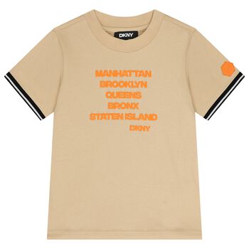 Boys Beige Logo T-Shirt