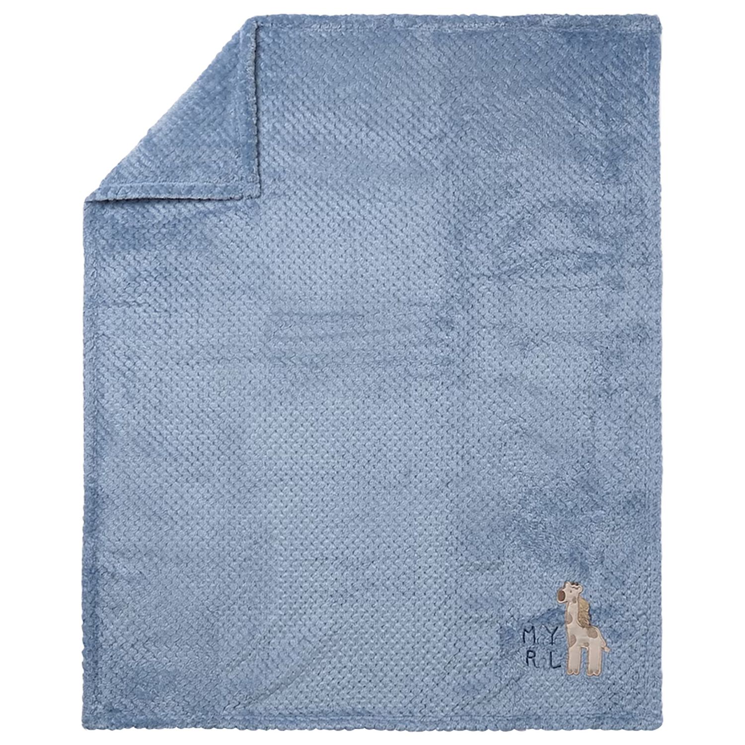 Baby Boys Blue Faux Fur Blanket, 2, hi-res