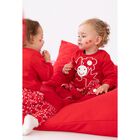 طقم بنات فستان بطبعة القلب باللون الأحمر, 1, hi-res