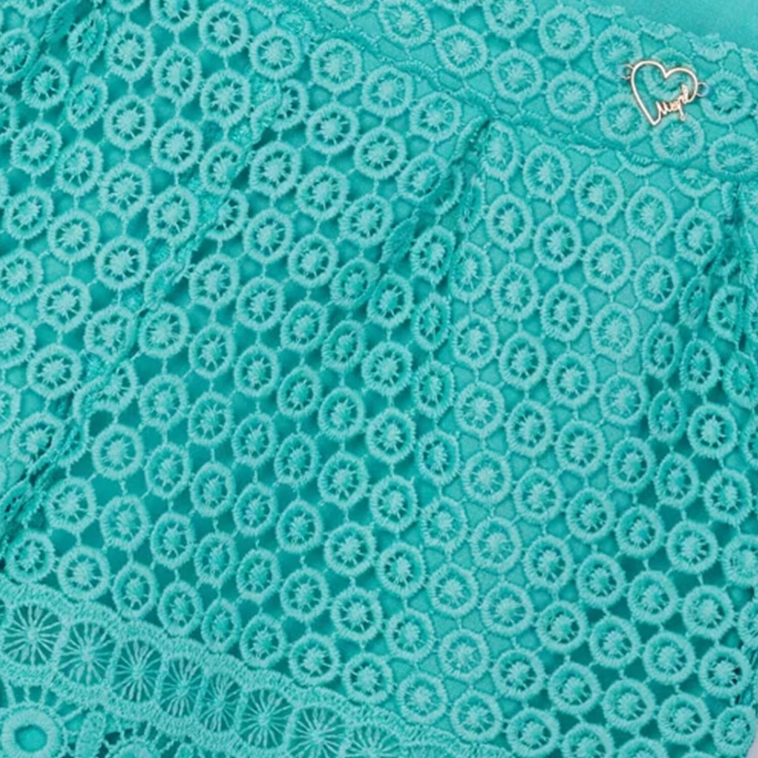 Girls Aqua Lace Shorts, 2, hi-res