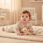 Baby Girls White & Gold Babygrow, 1, hi-res