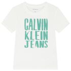 Boys White Logo T-Shirt, 1, hi-res