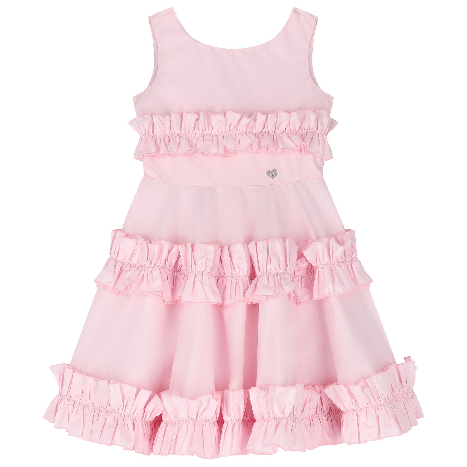Girls Pink Ruffled Dress, 2, hi-res